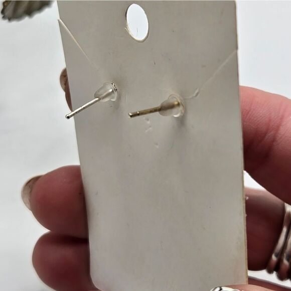 "5/$25" Mismatched Sterling Silver CZ Tiny Round Stud Earrings - Picture 8 of 8